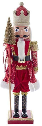 Kurt S. Adler 24-Inch Plastic Red and Gold King Nutcracker Nussknacker, Mehrfarbig