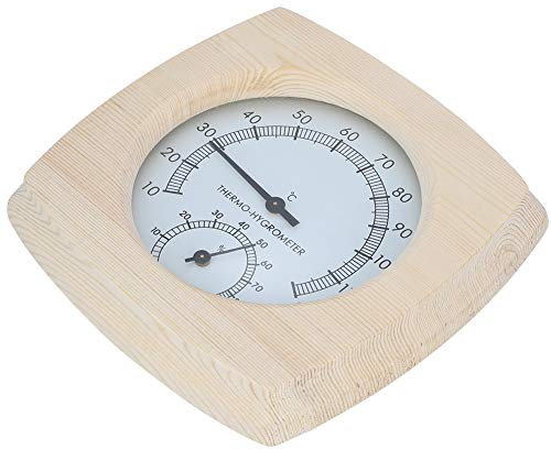Atyhao Termoigrometro per Legno Termometro Igrometro per Bagno Accessori per Sauna Termometri per Interni