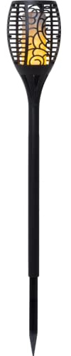 Star Torche solaire LED Flamme Noir