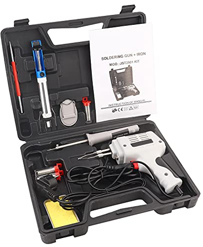 LANTRO JS Lötkolben Set 100W Lötpistole ABS Schale Kupferkern EU-Stecker 250V mit Kupferheizkern