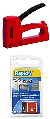 Rapid Grapadora manual Rojo R53E Staple Gun + Set de 1080 grapas 53/8mm