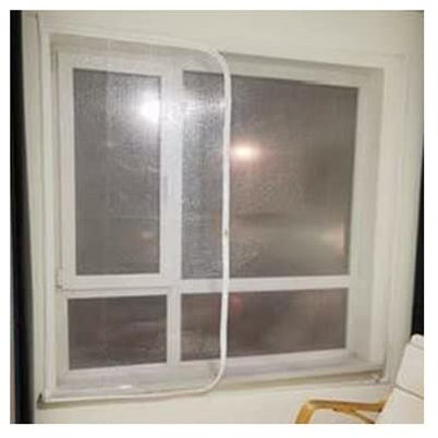 GRRICEPL Fenster-Isolierset Aus Plane, Schwere Schalldichte Fensterscheibe Mit Reißverschluss, Zuhause Luftdichtes Büro Winddicht, Anpassbar (Farbe : Weiß, Größe : 1.2x2.8m)