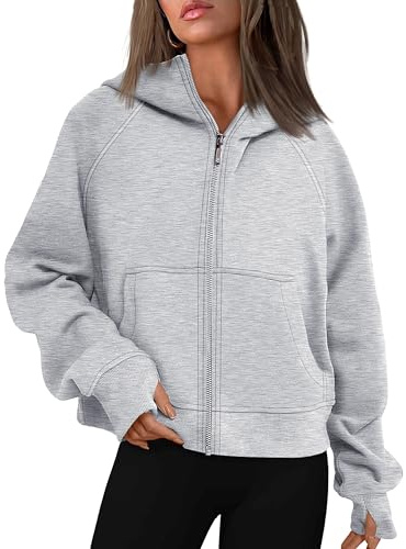 Timuspo Hoodie Damen Sweatjacke Kapuzenjacke Herbst Winter Sweatshirt Kapuzenpullover mit Kapuze Reißverschluss Mantel Zipper Pullover