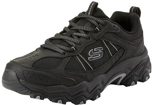 Skechers Sneaker da Uomo Endurance on The Upper StitchSneaker, Bordo in Rete Sintetica Nera, 45 EU