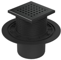 Bodenablauf - Duschablauf 125 x 125 mm - Edelstahl schwarz - DN 110 - Geruchsverschluß - 8 verschiedene Varianten (GATE)
