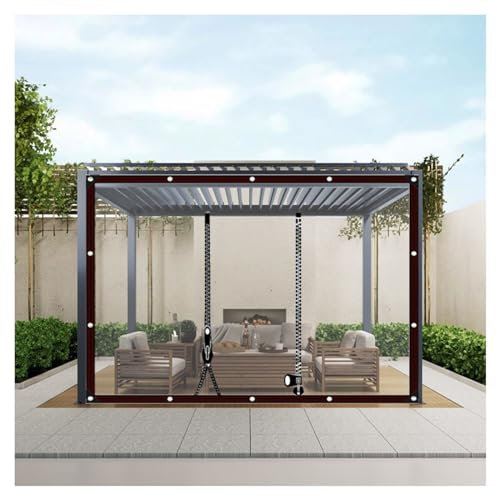 Bâche Transparente Rideau de Porte de Garage avec Fermeture Éclair Matériau PVC Imperméable Résistance Au Déchirement pour Gazebo/Rideau/Couloir，Pliable，Personnalisable ( Size : H2.4xW3.5m/H7.8xW11.4f
