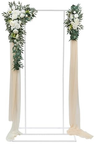 Ballon-Hochzeits-Hintergrundständer 2m Traubogen Hochzeit Bogenrahmen Garten-Blumen-Ballon-Dekoration für Geburtstagsparty Braut Babyparty Zeremonie Dekoration Gedenktag (Weiß)