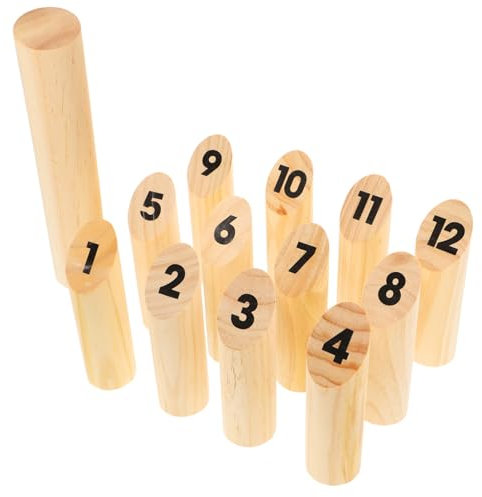 Kisangel Holz Wurfspiel-Set Für Draußen Interaktives Spielzeug Nummerierte Blöcke Partyspiel Karnevalsspiel Geeignet Für Garten Strand Camping Und Reisen