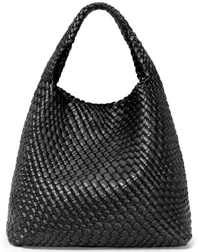 oscaurt Tragetasche für Damen, gewebte Ledertasche, gewebte Tragetasche, Damen-Handtaschen, Schultertaschen, Einkaufstasche, Top-Griff, Tasche mit Beutel, Geldbörse