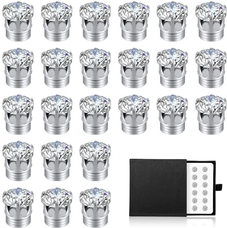 PEUTIER 24St Schleier Gewichte für Hochzeiten Magnetische Diamanten, Glänzend Krone Kristallschleiergewichte Brautschleier Gewichte Hijab Magnete für Frauen Mädchen Hochzeitskleid Accessoires