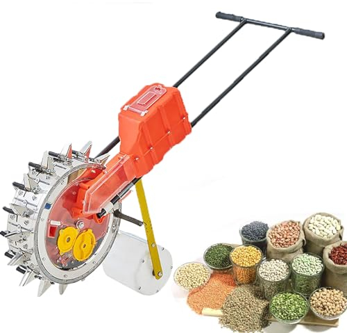 Dfdieratve Seed Spreaders, Hand-Push Roller Seeder, Garden Seeder with 16 Nozzles, Spacing Corn Soybean Manual Seeder for Lawn & Garden, Planting Depth 2.55-2.95in