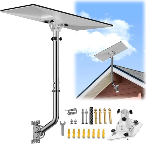 Supporto Starlink Gen 3, staffa Star link da 60 cm, installazione regolabile inclinazione di 160° su parete/tetto, compatibile con kit di montaggio standard a disco V3 (incluso adattatore per tubi)