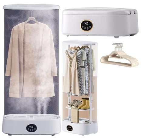 Elektrisk Torktumlare, Värmepumpstorkare 1h Snabbtorkande 1000w, Timer, 2-Lagersdesign, Våttvätt Snabbtorkande Bärbar Torktumlare, Pekskärm Digital Display, Med 10 Hängare