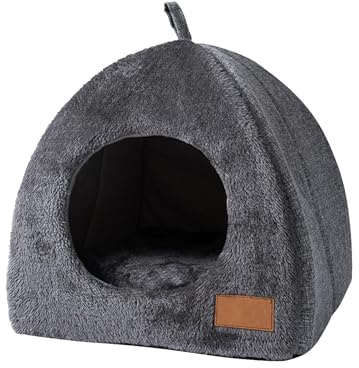 Katzenhöhle Filz - Faltbares Katzenhaus Für Draußen und Indoor, 2-in-1 Katzen- und Hundebett, Katzenbett Für Große Katzen, 40x40x41 cm
