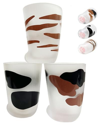 Cat Paw Glass Cup 3 Stück,Cute Katzenkaffee Mug,Katzenmotiven Tassen,Heat resistent Handmade Creative Persönlichkeit Breakfast Milk Mug Present Tassen, Valentines Gift 300ml