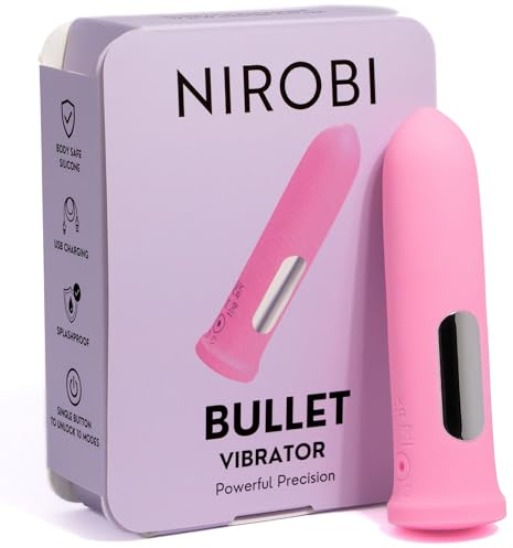 Nirobi Pro Bullet Vibrator Adult Sex Toy Mini Vibrator Personal Massager Waterproof USB Rechargeable Body-Safe Silicone Discreet G-Spot Vibrator with 10 Modes (Pink)