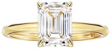 Michooyel 2CT 925 Sterling Silver Engagement Rings Emerald Cut Solitaire Cubic Zirconia CZ Wedding Promise Rings for Her Wedding Bands for Women