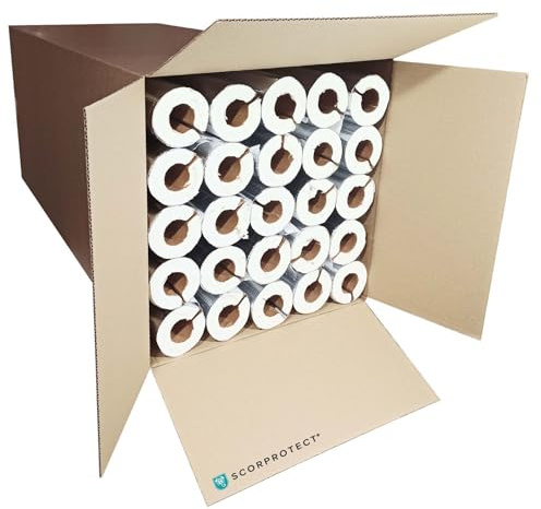 Scorprotect® voller Karton selbstklebende Alu PUR Rohrschale / Rohrisolierung mit Gewebemantel (Alu, 35 x 20 mm x 1 Meter)