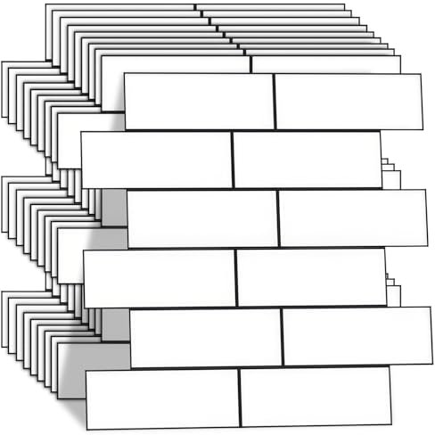 ZONJIE Lot de 10 feuilles de carreaux muraux autocollants 3D blancs pour cuisine, salle de bain, dosseret (30 x 30 cm, blanc)