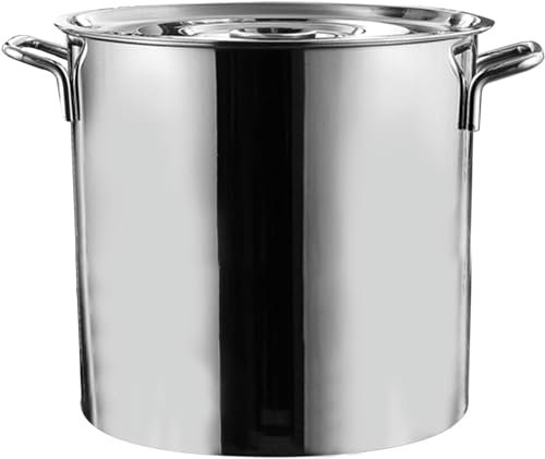 Olla de Acero Inoxidable de Fondo Grueso con Tapa, Multiusos, para arroz, Utensilios de Cocina de Gran Capacidad, 10 l