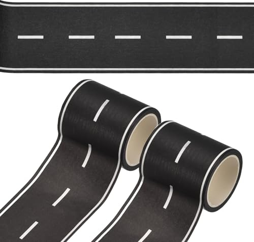 PATIKIL langes Washi-Tape mit Gleisen Autobahnmotiven und Eisenbahnmotiven | 10 Meter, Schwarz, Für DIY-Bastelarbeiten Kunstjournale Scrapbooks und Planer, Stil 11