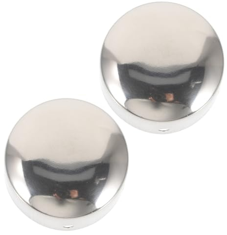 Vaguelly Stair Railing Accessories 2pcs Handrail End Caps, 50mm Round Stainless Steel Tube Stoppers for Secure Fit on Staircase Banisters