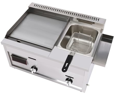 Friggitrice commerciale con piastra – propano piatto top multifunzione da cucina all'aperto elettrodomestico per ristoranti e uso domestico