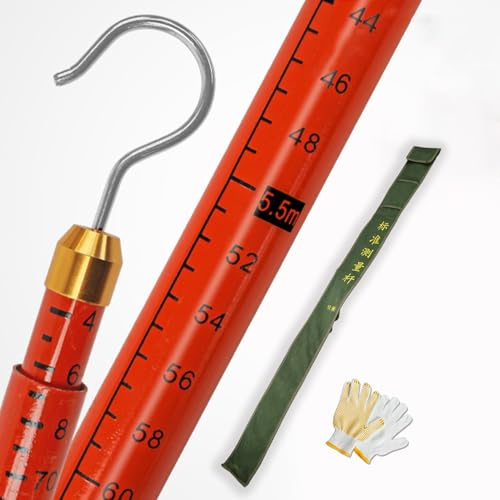 Isolierte Messlatte Hochspannungsisolierte Höhenmessstange mit Tragetasche und Handschuhen, Teleskopisches Höhenmessgerät, Messlineal für Arbeiten in der Höhe(12 m(39.4 ft))