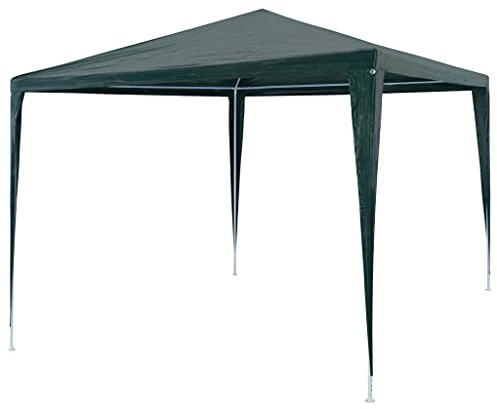 Nqyjm Tonnelle de Jardin Extérieur Tente de Réception 3x3 m PE Vert, Pavillon Chapiteau pour Mariage, Fêtes, Camping, événements Commerciaux
