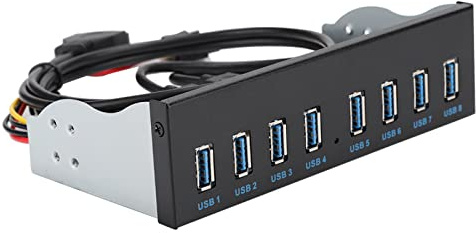 ciciglow Hub USB 3.0 alimenté, Hub USB 3.0 19 Broches à 8 Ports, Adaptateur D'extension pour Lecteur Optique en Façade D'ordinateur PC, Compatible avec Les Boîtiers D'extension.
