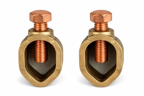 Equirail Earth Rod Clamp – Copper Plated Electric Fence Ground Clamp for Earthing Rods & Pipes – Heavy Duty Fence Connection (2 Pack)