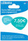Carte Sim prépayée Lebara incluant 7,50E de crédit (5E + 2,50E offerts) – Appels, SMS et internet en France et à l’international à prix réduits.