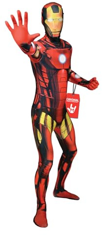 Morphsuits Iron Man Costume Adult Men Zentai Suit Skin Suit for Halloween Parties and Cosplay Events, Large