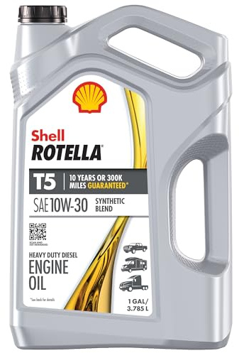 Shell Rotella T5 Synthetic Blend 10W-30 Diesel Engine Oil, 1 Gallon