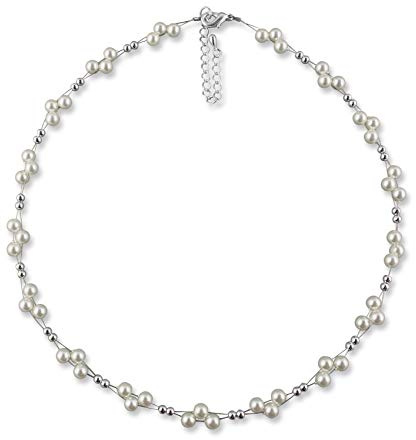 Rivelle Damen Perlenkette creme Kette Perlen Collier Halsschmuck Geschenk-Box Modeschmuck
