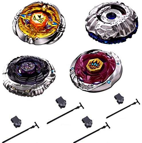 Rapidity 4ER Set +4 Launcher Kreisel für Metall Fusion Metal Masters 4D Kampfkreisel (4)
