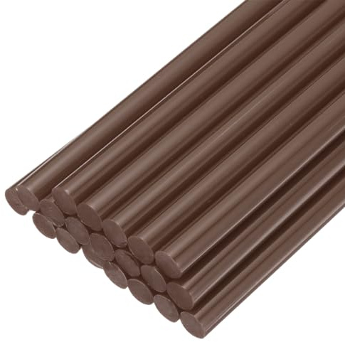 sourcing map 20 Stück Heißklebestifte 7mm x 250mm Heißklebesticks Bunt Heißklebepistole Sticks Heißkleber Klebestifte Klebstoff für DIY Kunsthandwerk Abdichtung Braun