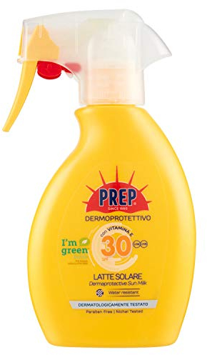 PREP, Spray Solare SPF30, Protezione Solare Raggi UVA e UVB, Senza parabeni, Formato 200 ml