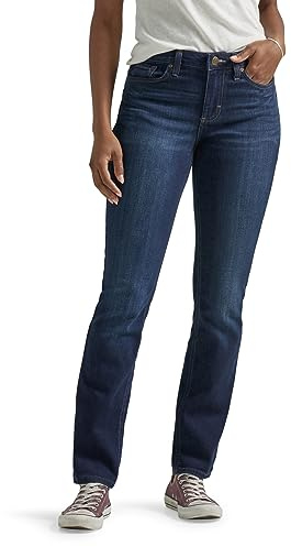 Lee Women's Legendary Mid Rise Straight Leg Jean Nightshade 14 Short