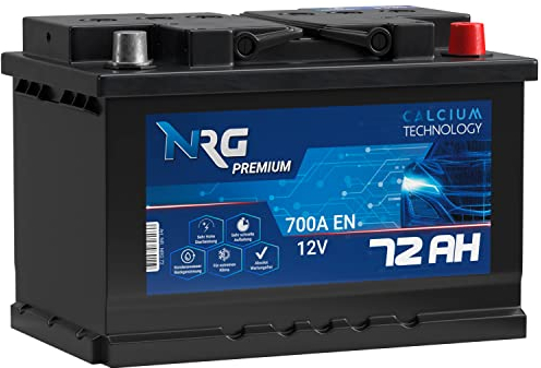 NRG Premium Autobatterie 12V 72AH 700A/EN Batterie ersetzt 65AH 68AH 70AH 74AH 75AH 77AH 80AH