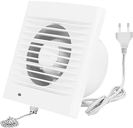 Ventilador de Baño de 150 mm, 18W 320m³/h Ventilador de Ventana y de Pared con Válvula de No Retorno e Interruptor de Cadena, para Cocina Invernadero Garaje -6 pulgadas