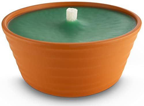Lavalis – Vela Grande XXL con Cuenco Terracota – Duración de combustión de 15 Horas – Vela de jardín para Barbacoa, Boda y Fiesta – 18 cm de Altura de Llama