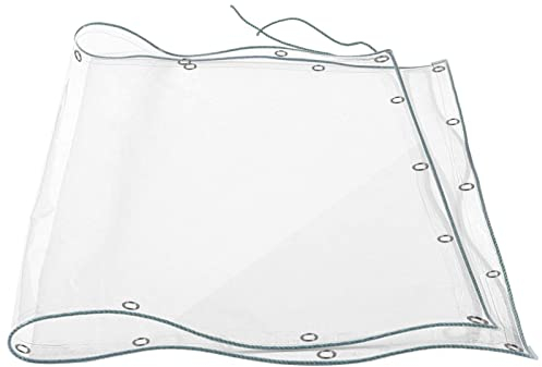 Mardili 1.8x3m Transparent PVC Waterproof Tarpaulin Cloth with Eyelets,100% Marine Grade Heavy Duty Clear Vinyl Tarp - Water,UV-Ray,Dustproof,Tear and Cold Weather Resistant Cover