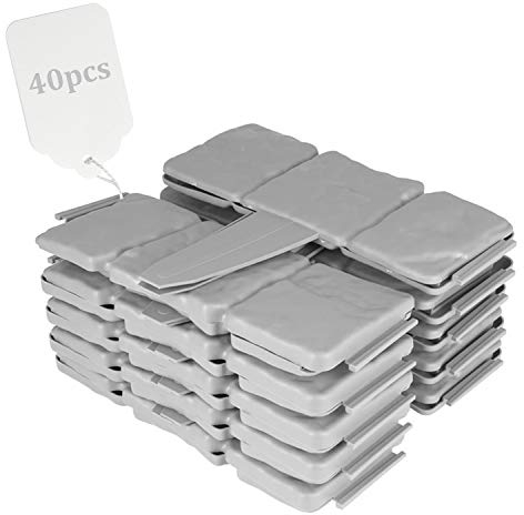 EXLECO 10 metros de plástico para bordes de césped, 40 unidades, color gris, con aspecto de piedra, valla de piedra para bordes de césped, bordes de jardín, bordes de plantas, cenefa para césped y