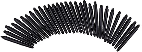 Dartpfeil-Schäfte Dartschäfte Dart Schäfte Darts Shafts (48mm medium 10 Set (30 Stück), schwarz)