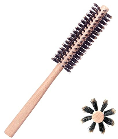 Pequeño Cepillo de Pelo Redondo Para Cabello Fino, Flequillo, Barba, Rizado y Recto - Adecuado Para Mujeres y Hombres - Ideal Con Secador de Pelo