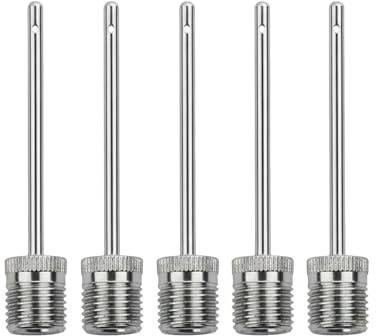 Lionstrike nålar till fotbollspump - adapter i rostfritt stål för bollpump med sidohål för snabbt luftflöde - passar fotboll, rugby, basket, nätboll och volleyboll | 10-pack