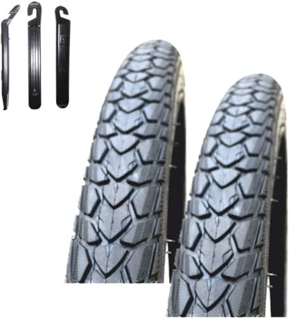 2 x Rexway Fahrradreifen 28 Shopper Pannenschutz Reflex Schwarz Fahrradmantel 47-622 - (28 x 1,75) inkl. Reifenheber
