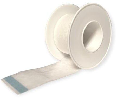 DE Healthcare Products – Vliespflaster (12 Stück), 2,5 cm × 5 m, sehr hautfreundlich, längs und quer reißbar, Vliesstoff, weiß