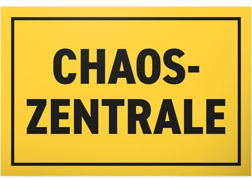 DankeDir! Chaos Zentrale - 30 x 20 cm Schild - Wanddeko lustiger Spruch Türschild Geburtstagsgeschenk Spruchschild - Geschenk Geschenkidee Deko Kollegen Freunde Partydeko Party